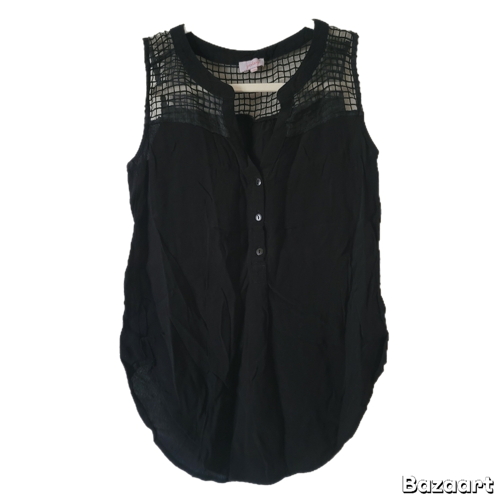 Pixley Top Womens S Small Black V-Neck Blouse
